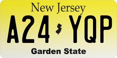 NJ license plate A24YQP