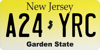 NJ license plate A24YRC