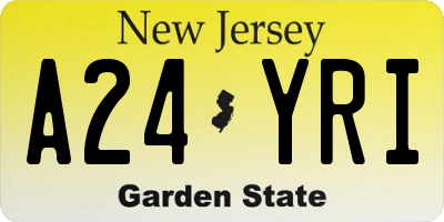 NJ license plate A24YRI