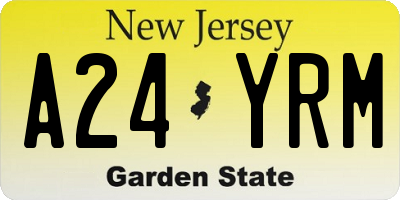 NJ license plate A24YRM