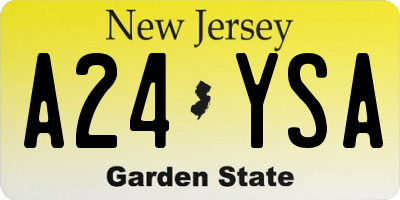 NJ license plate A24YSA