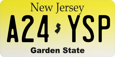 NJ license plate A24YSP