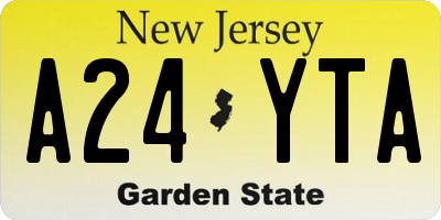 NJ license plate A24YTA