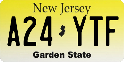 NJ license plate A24YTF