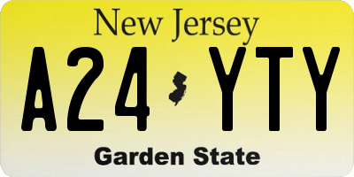 NJ license plate A24YTY