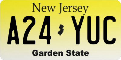 NJ license plate A24YUC