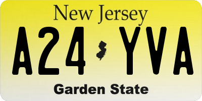 NJ license plate A24YVA