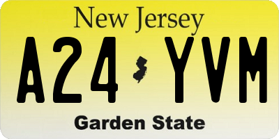 NJ license plate A24YVM