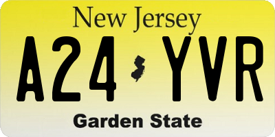 NJ license plate A24YVR