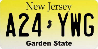 NJ license plate A24YWG