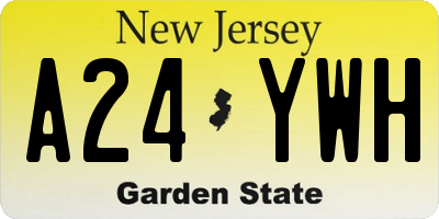 NJ license plate A24YWH