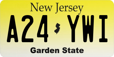 NJ license plate A24YWI