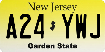 NJ license plate A24YWJ