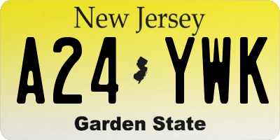 NJ license plate A24YWK