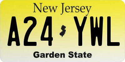 NJ license plate A24YWL
