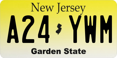 NJ license plate A24YWM