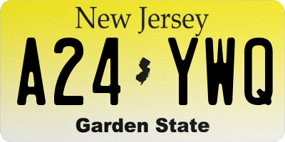 NJ license plate A24YWQ