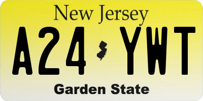 NJ license plate A24YWT