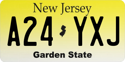 NJ license plate A24YXJ