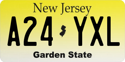 NJ license plate A24YXL