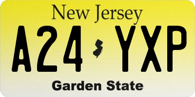 NJ license plate A24YXP