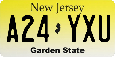 NJ license plate A24YXU