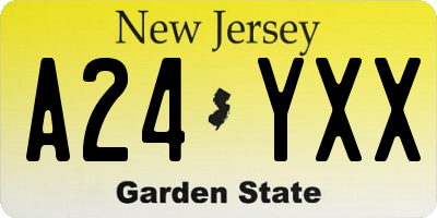 NJ license plate A24YXX