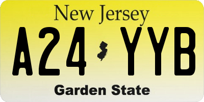 NJ license plate A24YYB