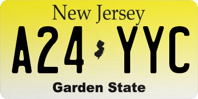 NJ license plate A24YYC