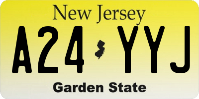 NJ license plate A24YYJ
