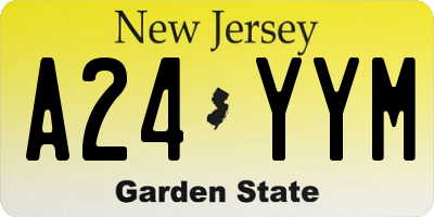 NJ license plate A24YYM