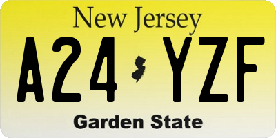 NJ license plate A24YZF