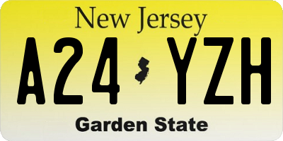 NJ license plate A24YZH