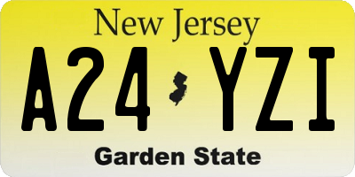 NJ license plate A24YZI