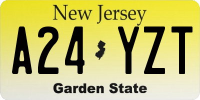 NJ license plate A24YZT