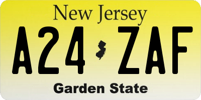 NJ license plate A24ZAF