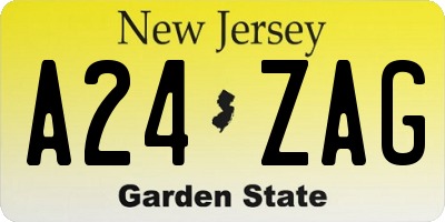 NJ license plate A24ZAG