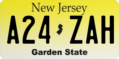 NJ license plate A24ZAH