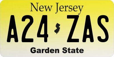 NJ license plate A24ZAS