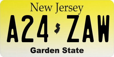 NJ license plate A24ZAW