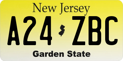 NJ license plate A24ZBC