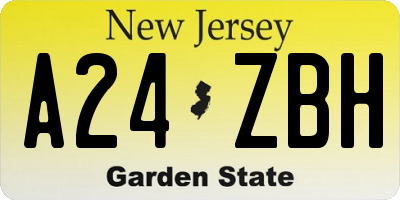 NJ license plate A24ZBH