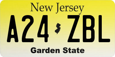 NJ license plate A24ZBL