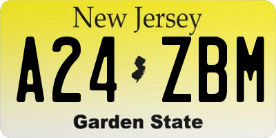 NJ license plate A24ZBM
