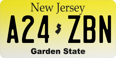 NJ license plate A24ZBN