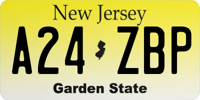 NJ license plate A24ZBP