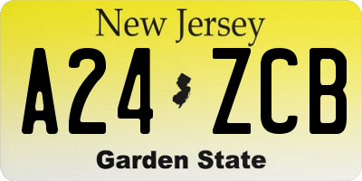 NJ license plate A24ZCB