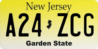 NJ license plate A24ZCG