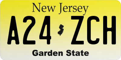 NJ license plate A24ZCH