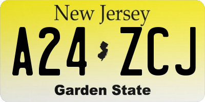 NJ license plate A24ZCJ